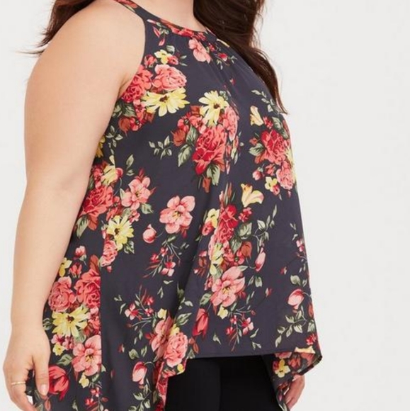 5/25 ❤️ Torrid Plus Size Floral Georgette High Neck Tank - Picture 2 of 5